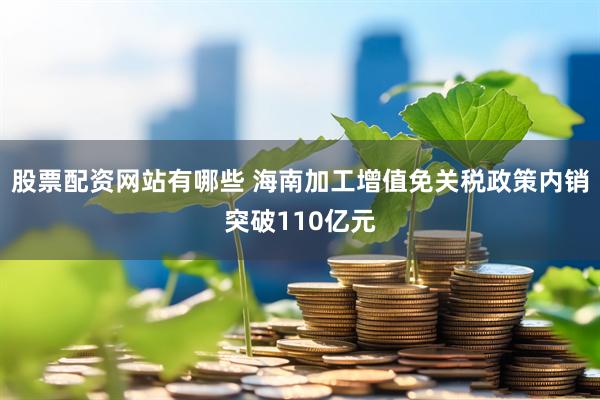 股票配资网站有哪些 海南加工增值免关税政策内销突破110亿元